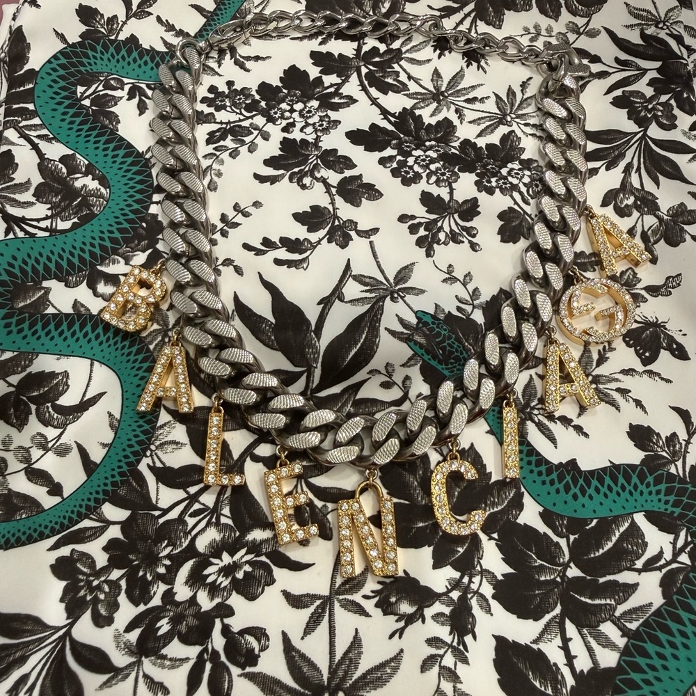 Gucci/Balenciaga Script Choker Necklace